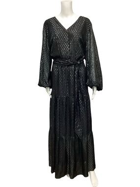 Johnny Was Jade Dress Maxi Length V Neck Silk Size: XL